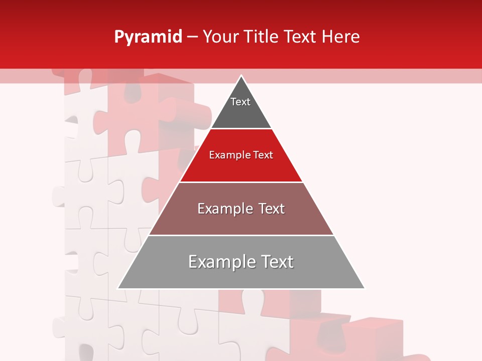 A Red And White Puzzle Piece On A White Background PowerPoint Template