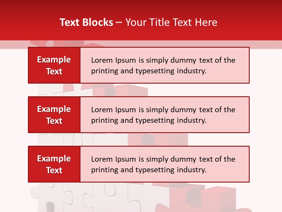 A Red And White Puzzle Piece On A White Background PowerPoint Template