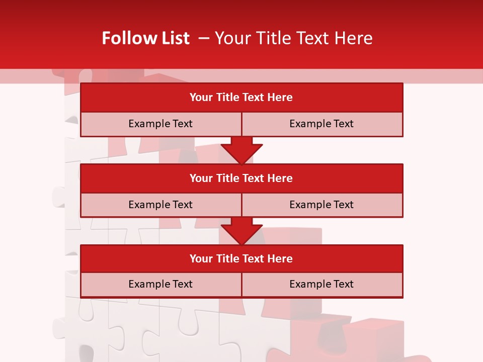 A Red And White Puzzle Piece On A White Background PowerPoint Template