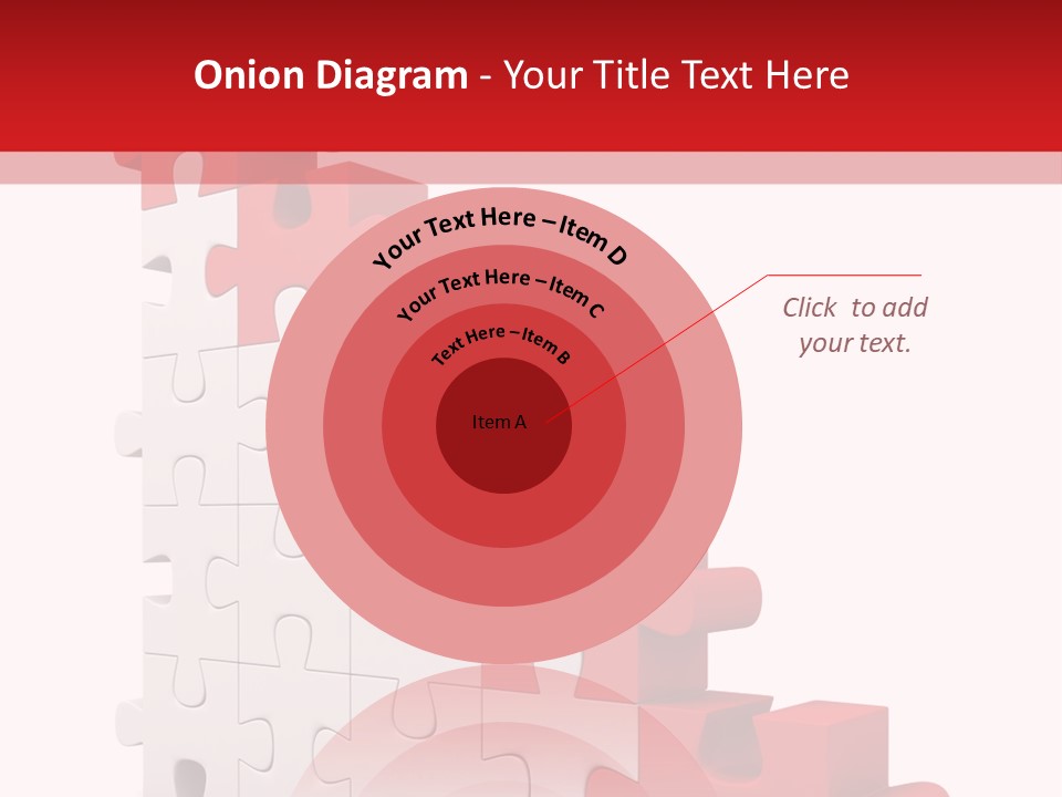 A Red And White Puzzle Piece On A White Background PowerPoint Template