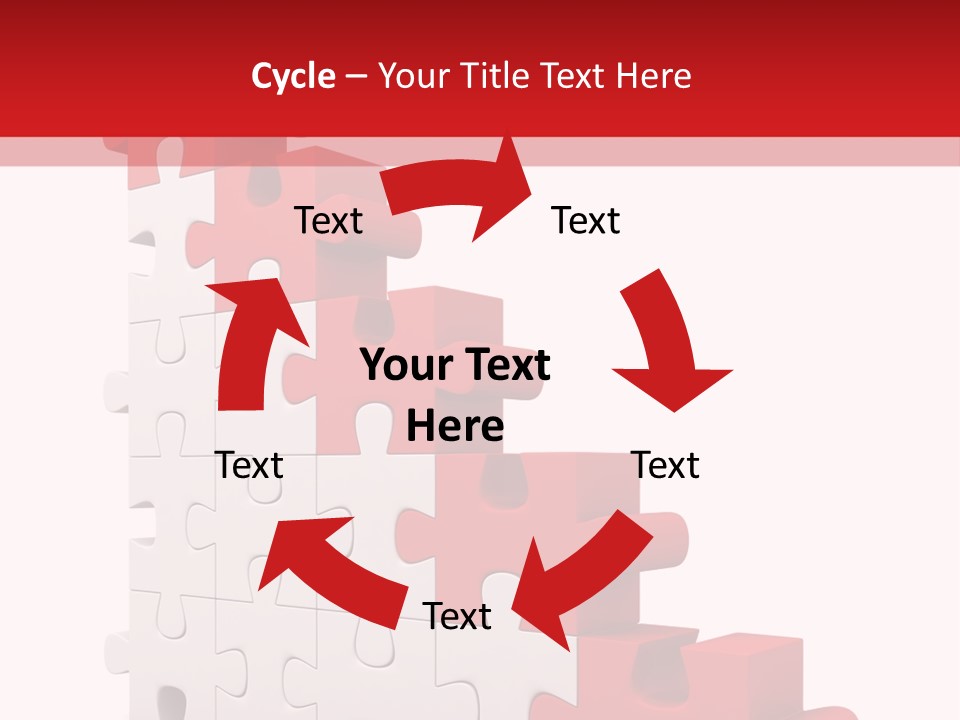 A Red And White Puzzle Piece On A White Background PowerPoint Template