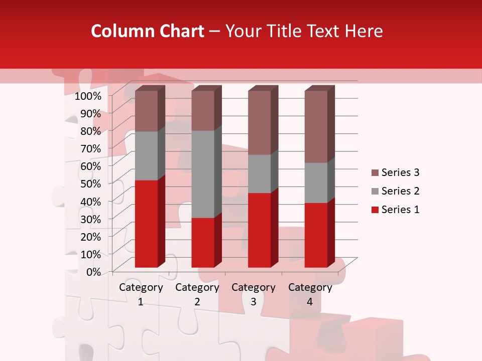A Red And White Puzzle Piece On A White Background PowerPoint Template