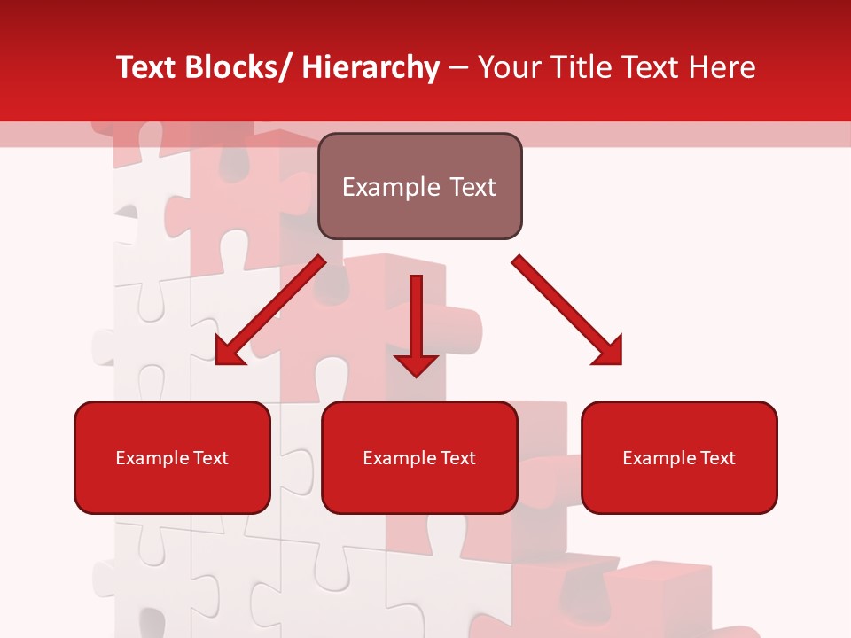 A Red And White Puzzle Piece On A White Background PowerPoint Template