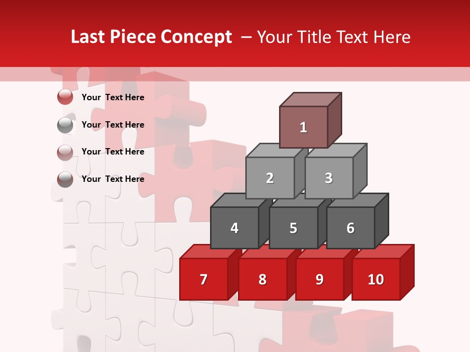A Red And White Puzzle Piece On A White Background PowerPoint Template