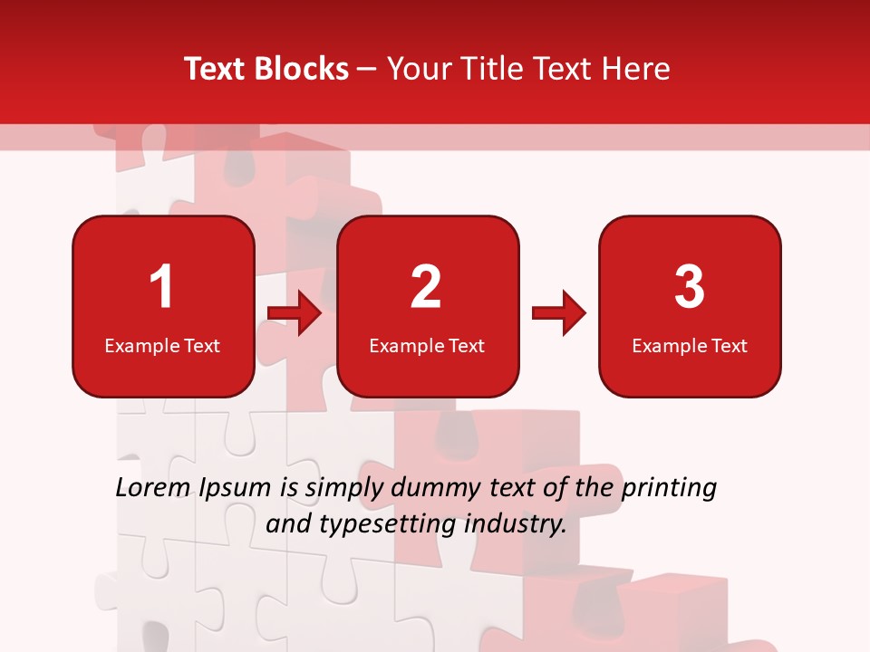 A Red And White Puzzle Piece On A White Background PowerPoint Template
