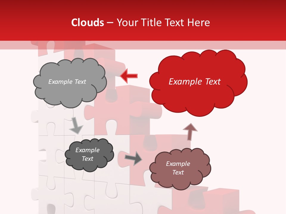 A Red And White Puzzle Piece On A White Background PowerPoint Template