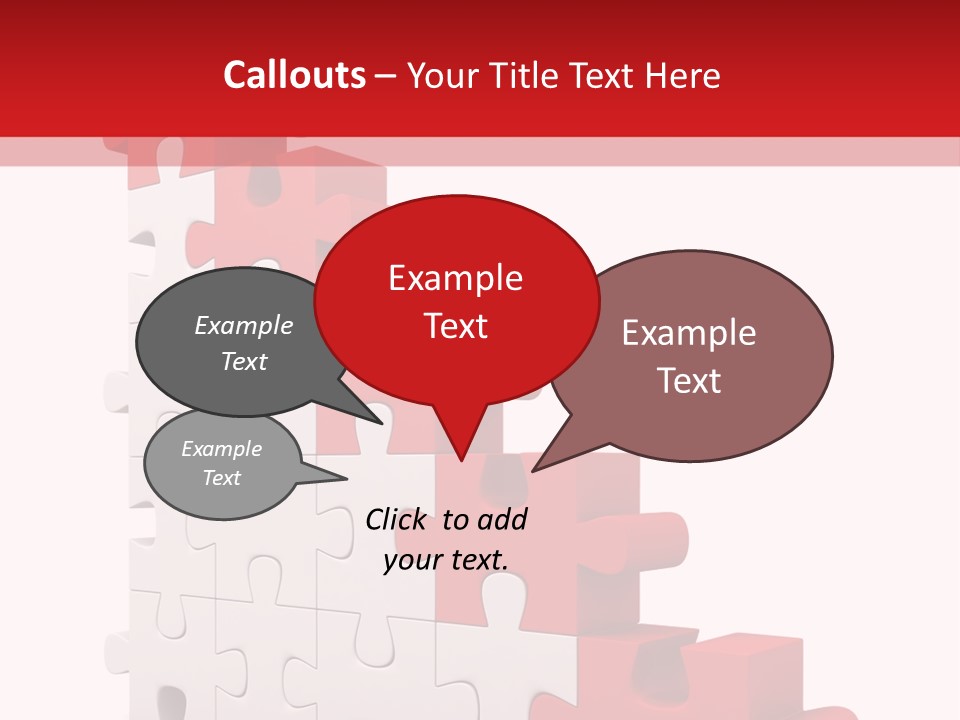 A Red And White Puzzle Piece On A White Background PowerPoint Template