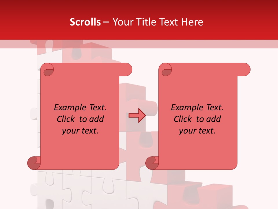 A Red And White Puzzle Piece On A White Background PowerPoint Template