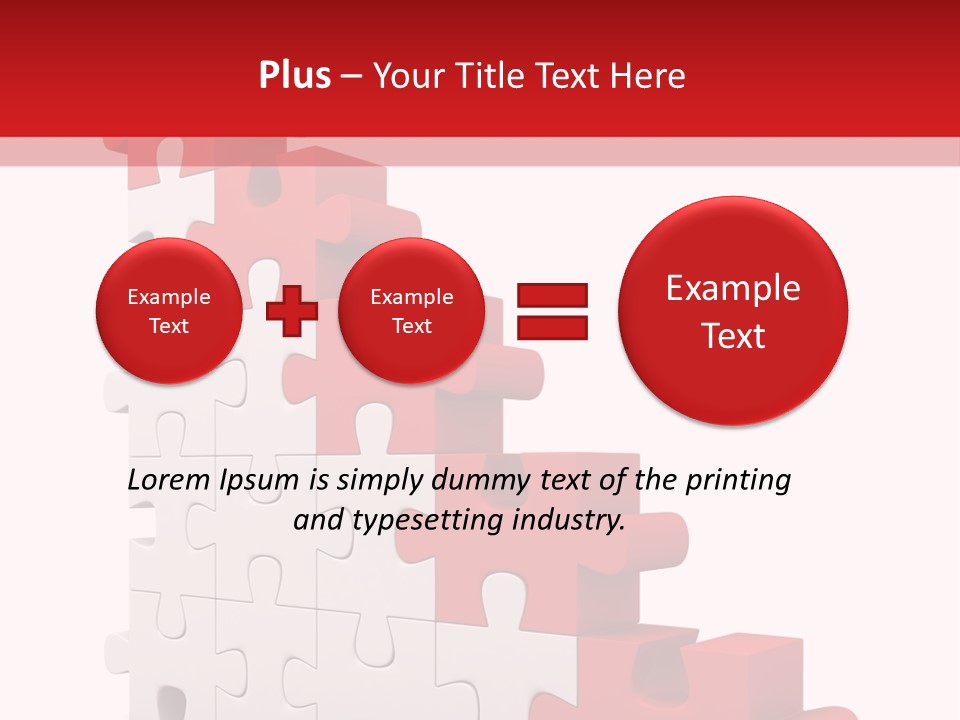 A Red And White Puzzle Piece On A White Background PowerPoint Template