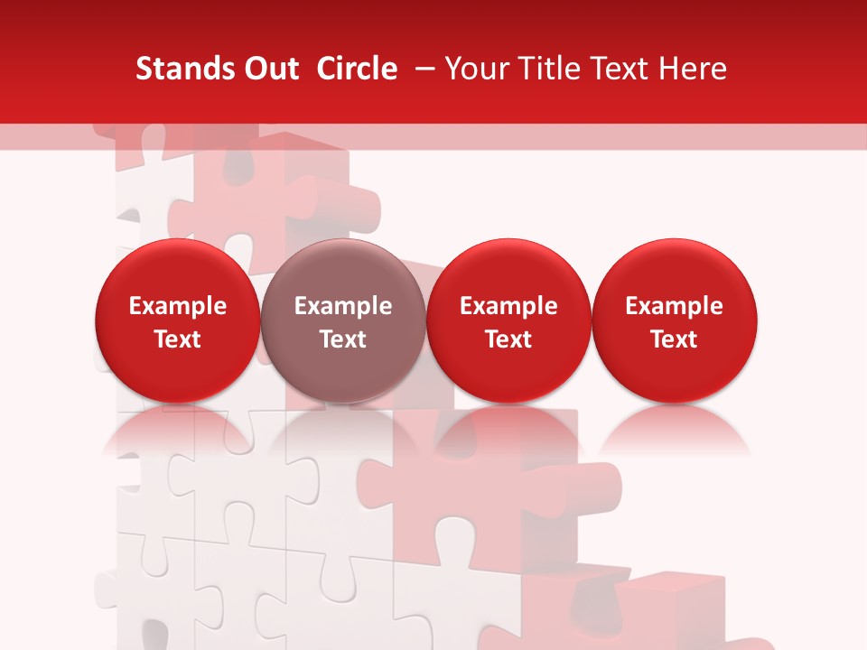 A Red And White Puzzle Piece On A White Background PowerPoint Template