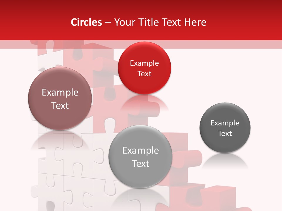 A Red And White Puzzle Piece On A White Background PowerPoint Template