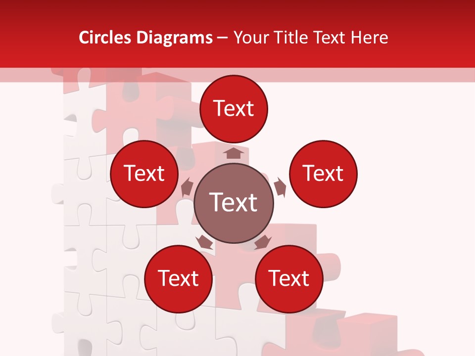 A Red And White Puzzle Piece On A White Background PowerPoint Template