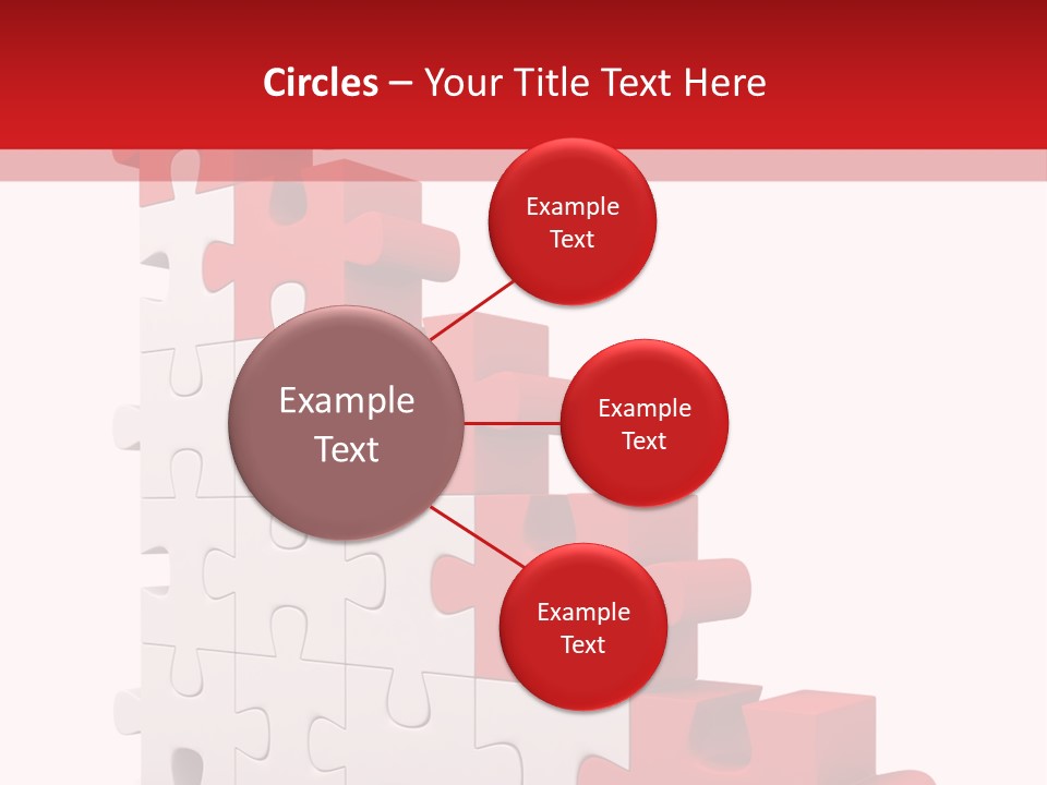 A Red And White Puzzle Piece On A White Background PowerPoint Template