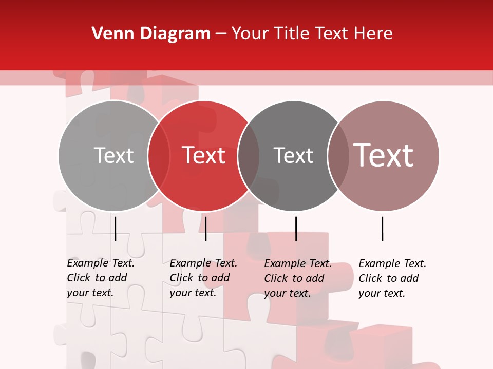 A Red And White Puzzle Piece On A White Background PowerPoint Template
