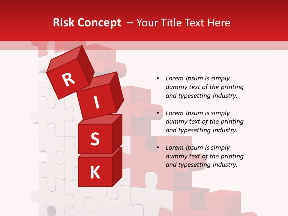 A Red And White Puzzle Piece On A White Background PowerPoint Template