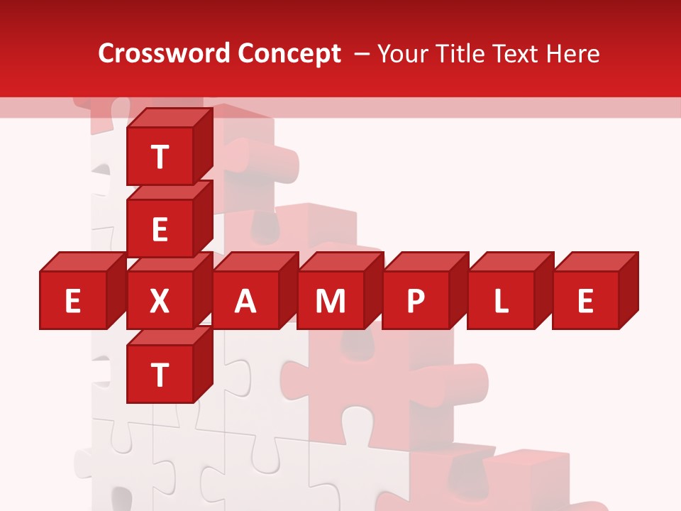 A Red And White Puzzle Piece On A White Background PowerPoint Template