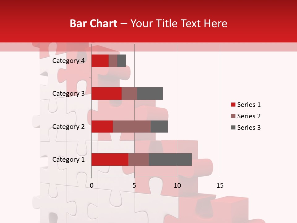 A Red And White Puzzle Piece On A White Background PowerPoint Template