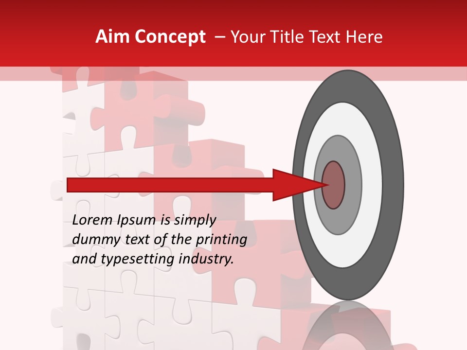 A Red And White Puzzle Piece On A White Background PowerPoint Template