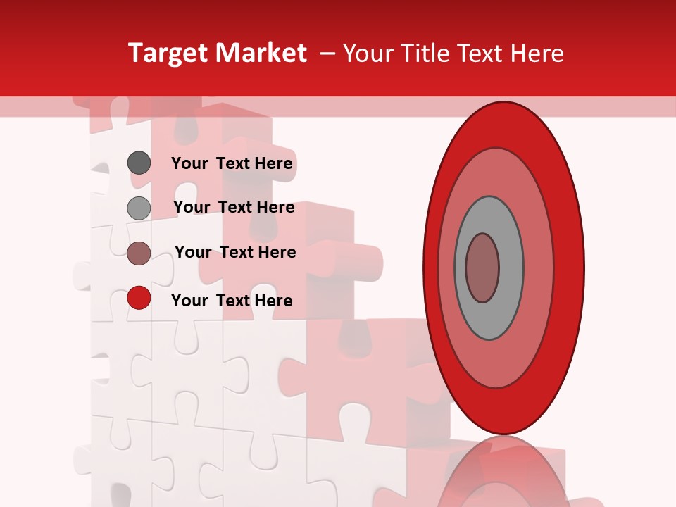 A Red And White Puzzle Piece On A White Background PowerPoint Template