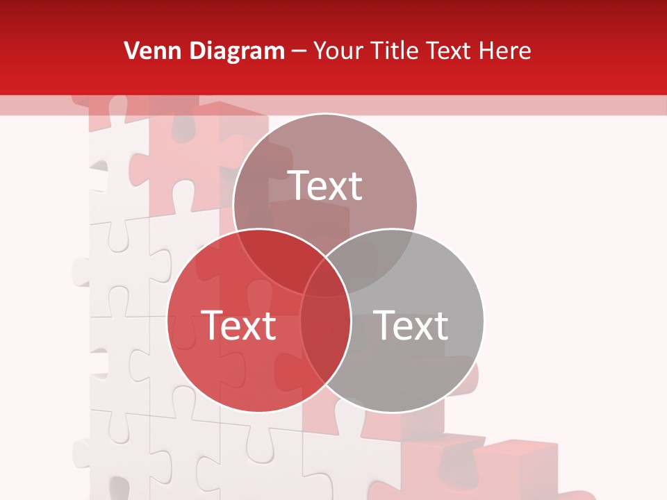 A Red And White Puzzle Piece On A White Background PowerPoint Template