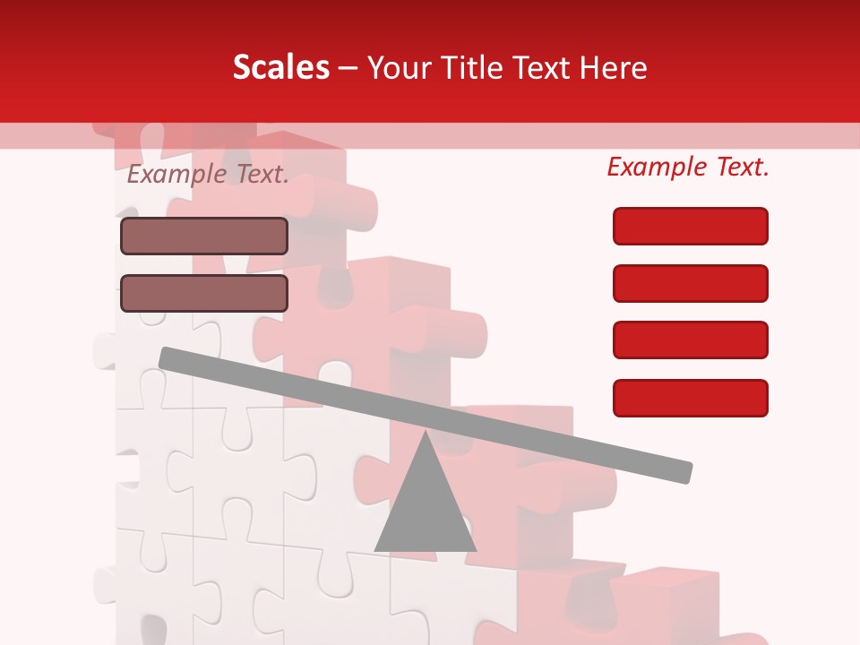 A Red And White Puzzle Piece On A White Background PowerPoint Template