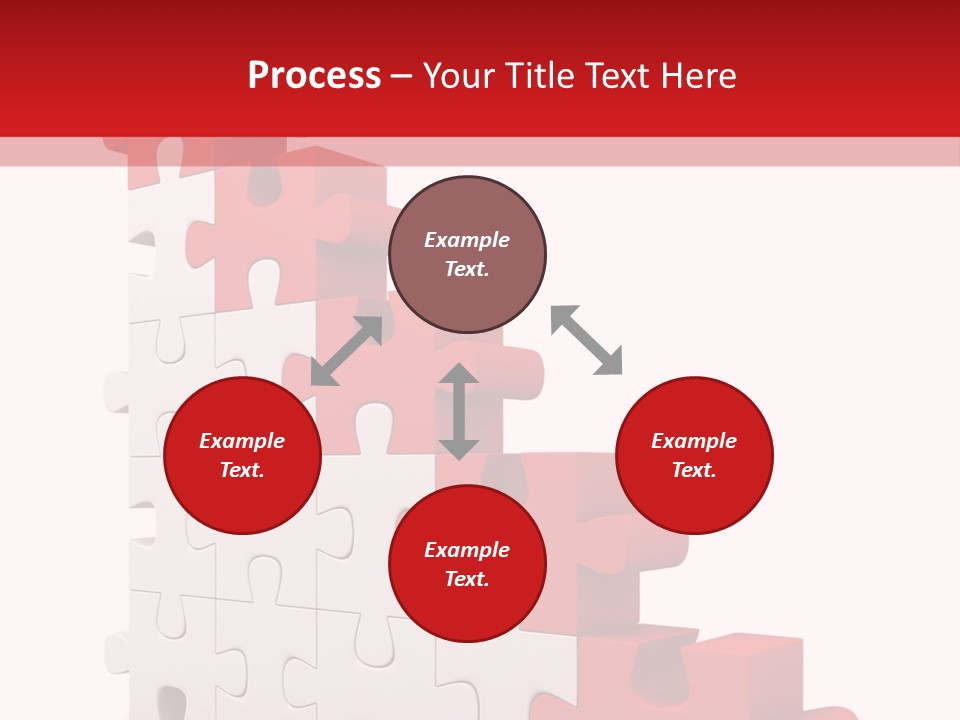 A Red And White Puzzle Piece On A White Background PowerPoint Template