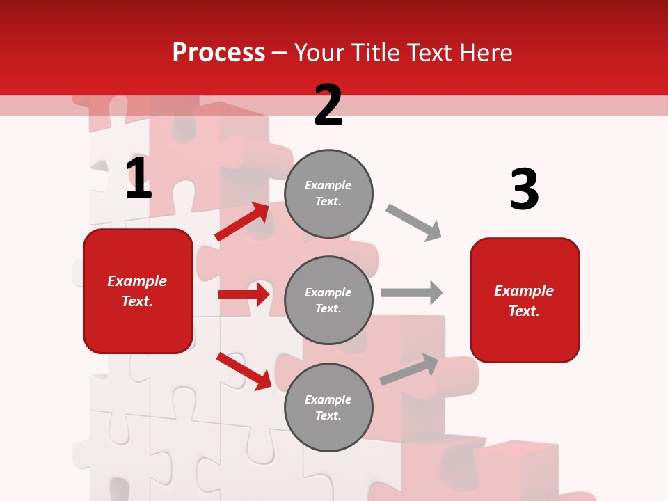 A Red And White Puzzle Piece On A White Background PowerPoint Template