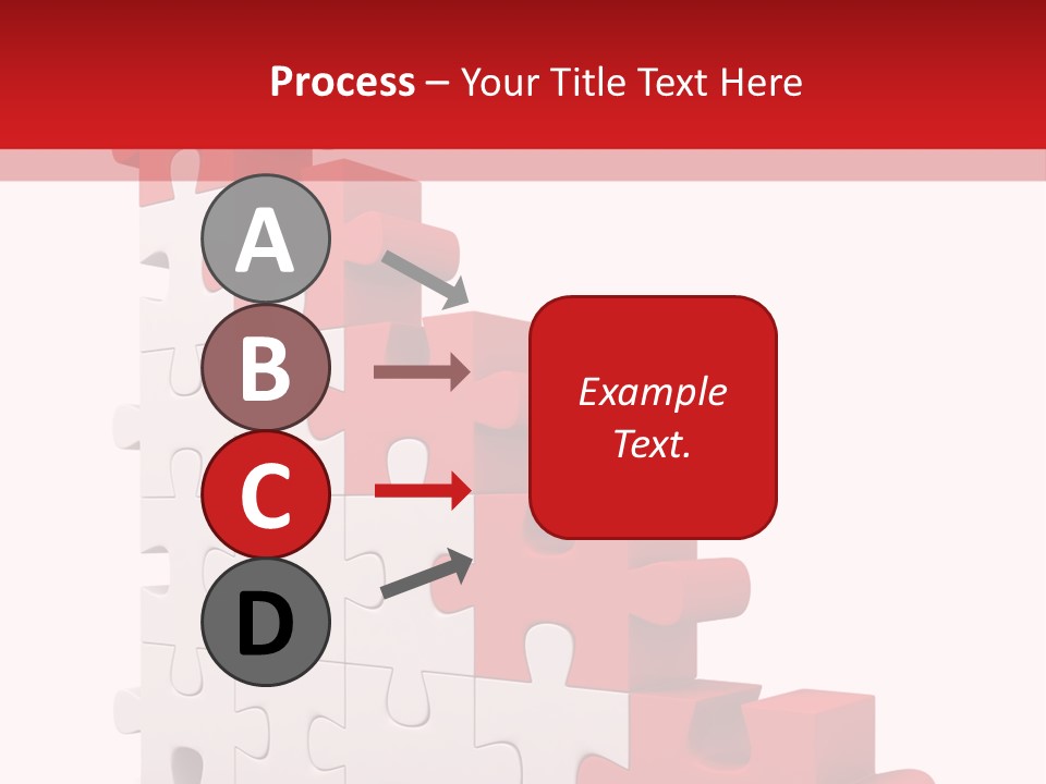 A Red And White Puzzle Piece On A White Background PowerPoint Template