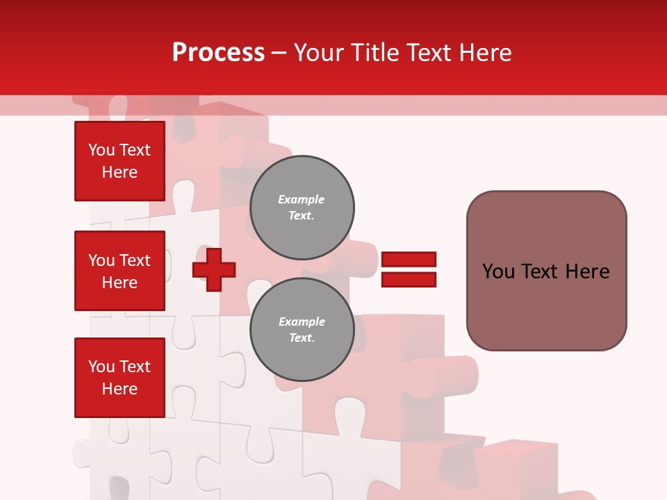 A Red And White Puzzle Piece On A White Background PowerPoint Template