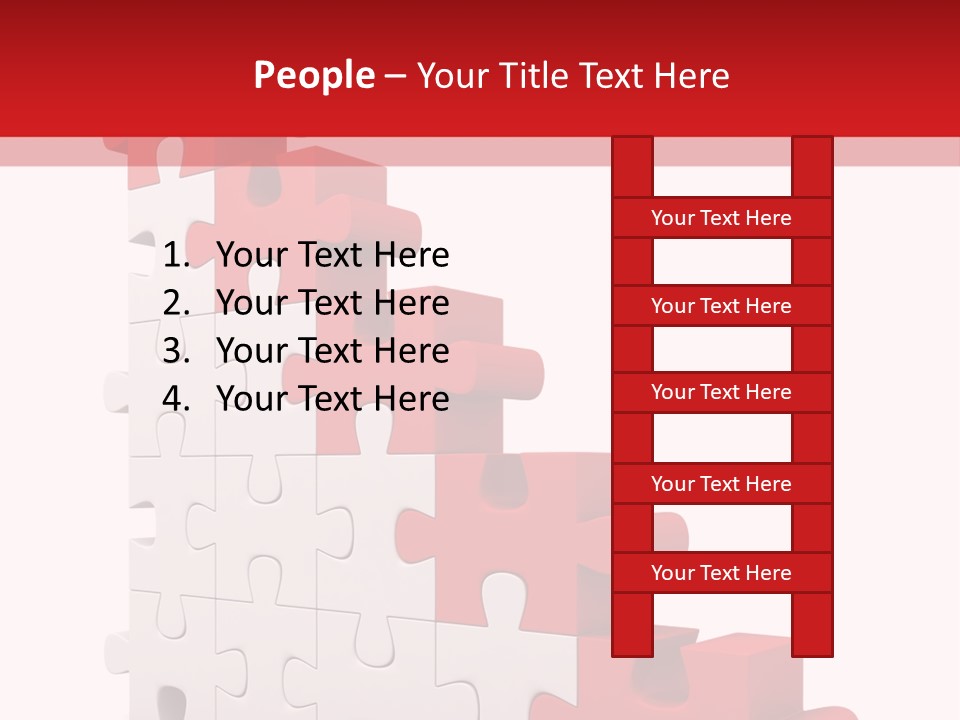 A Red And White Puzzle Piece On A White Background PowerPoint Template