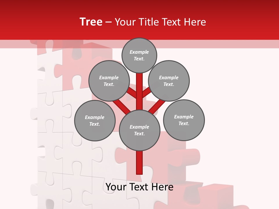 A Red And White Puzzle Piece On A White Background PowerPoint Template