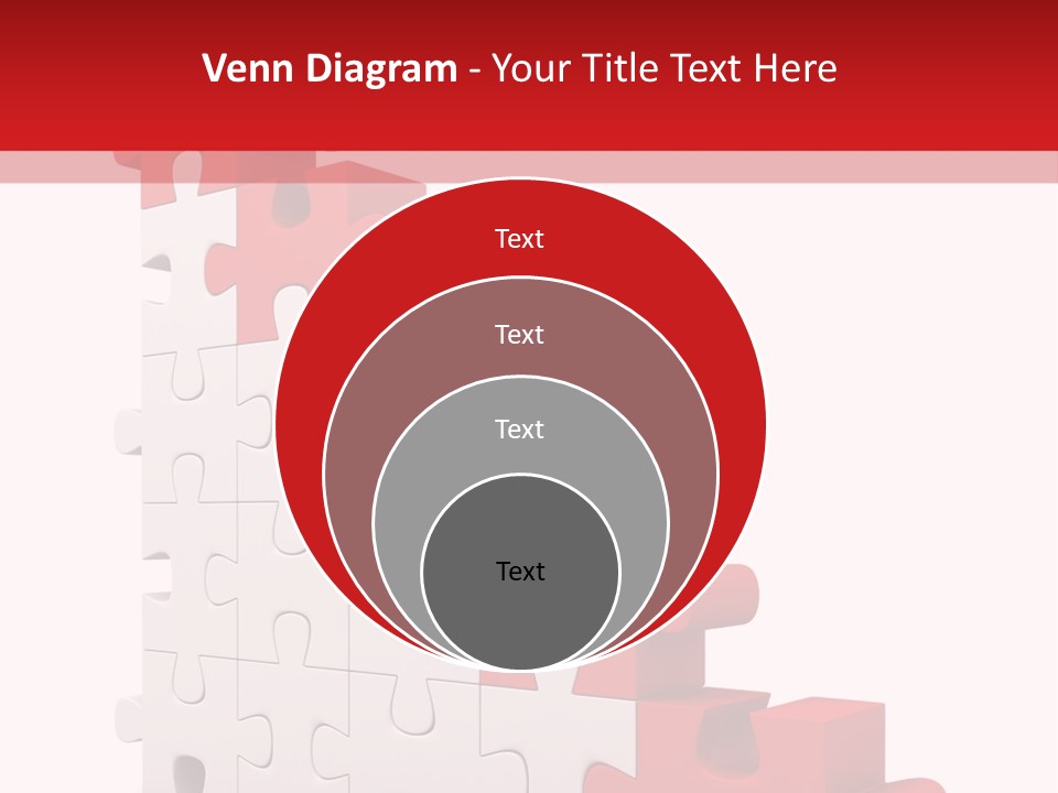 A Red And White Puzzle Piece On A White Background PowerPoint Template