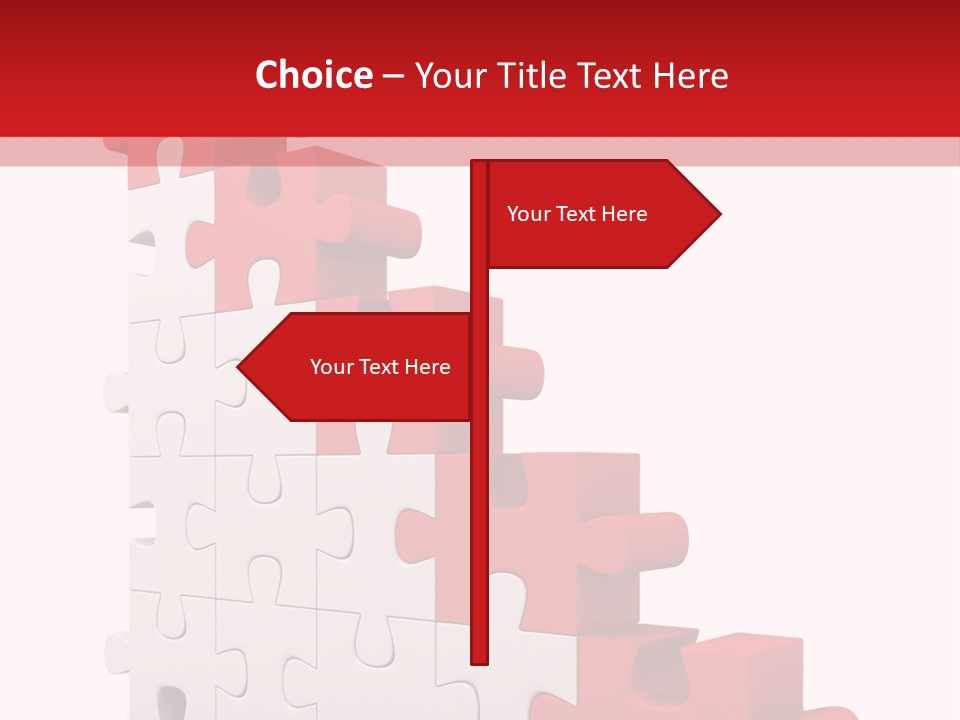 A Red And White Puzzle Piece On A White Background PowerPoint Template