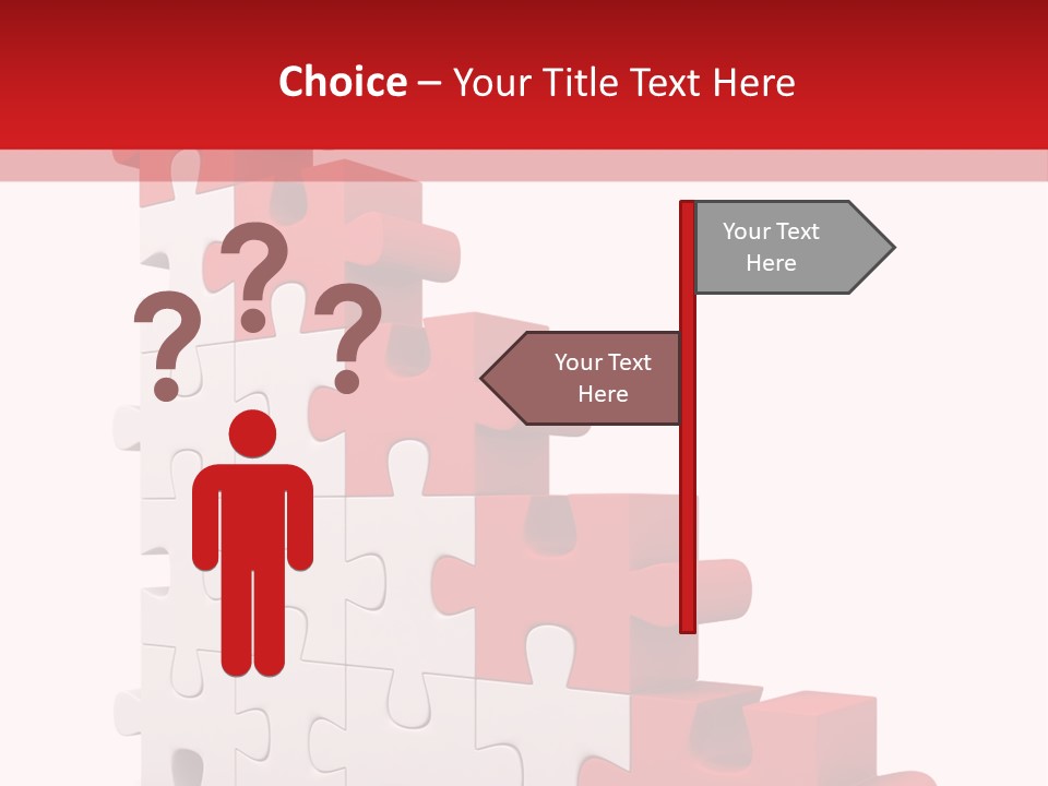 A Red And White Puzzle Piece On A White Background PowerPoint Template