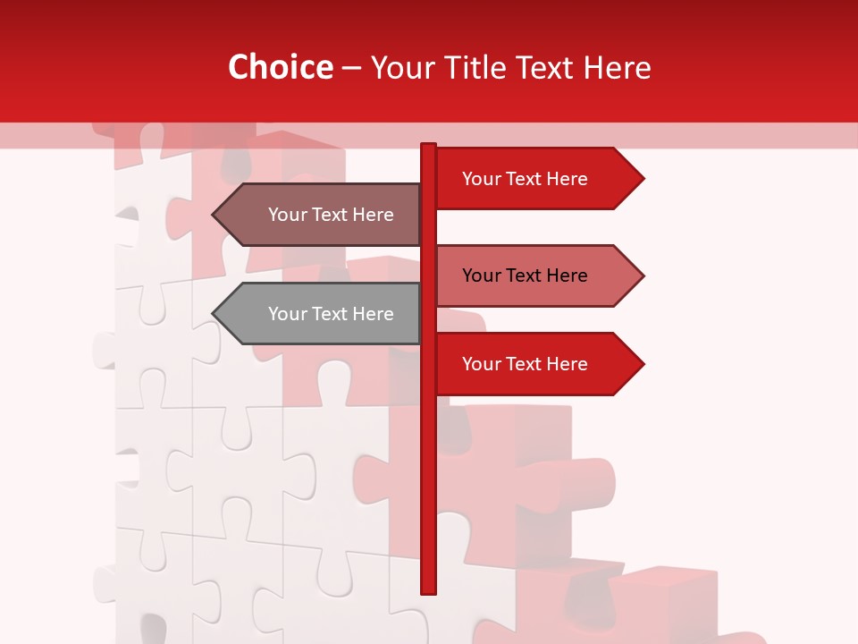 A Red And White Puzzle Piece On A White Background PowerPoint Template