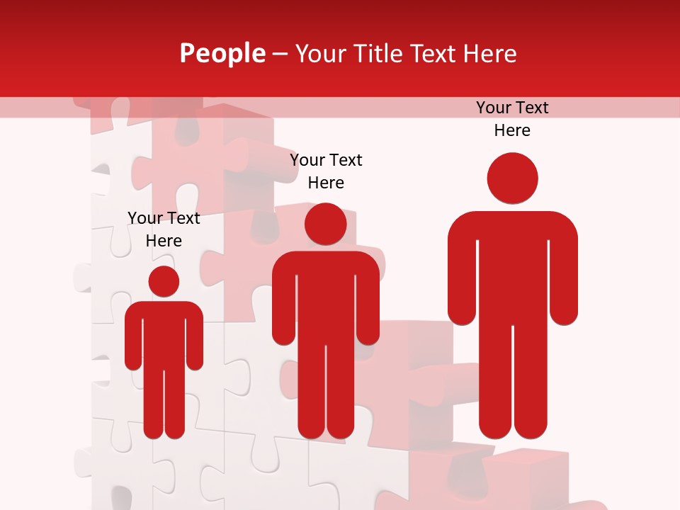 A Red And White Puzzle Piece On A White Background PowerPoint Template