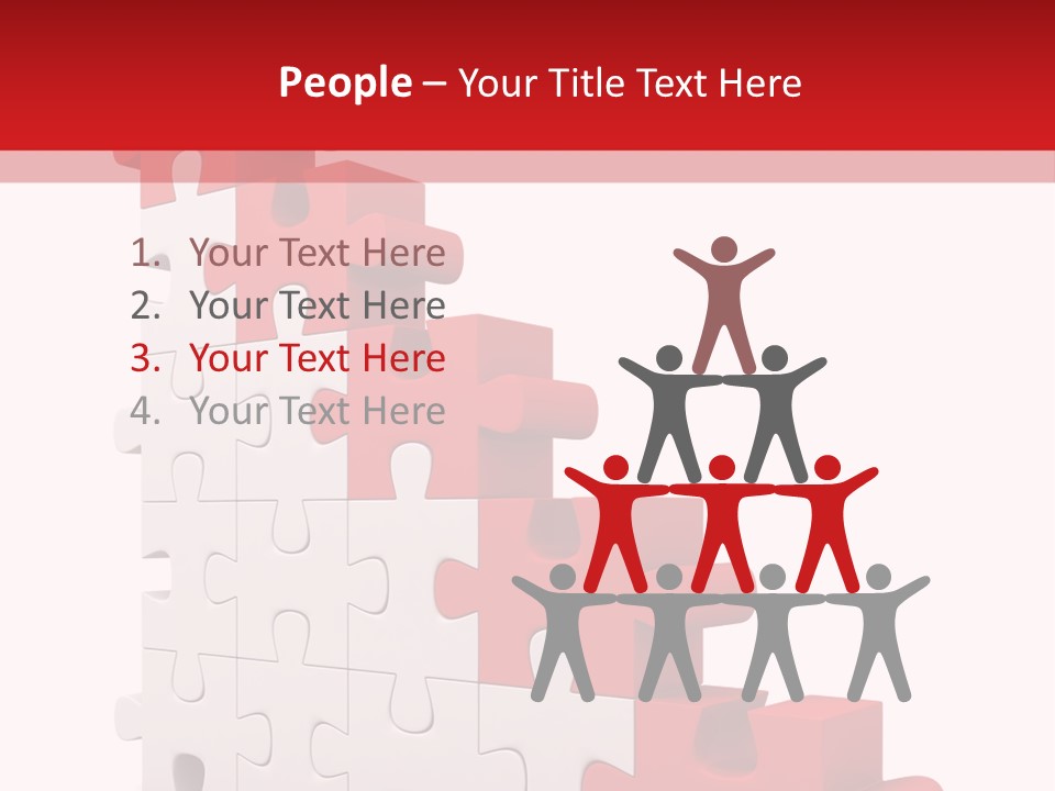 A Red And White Puzzle Piece On A White Background PowerPoint Template