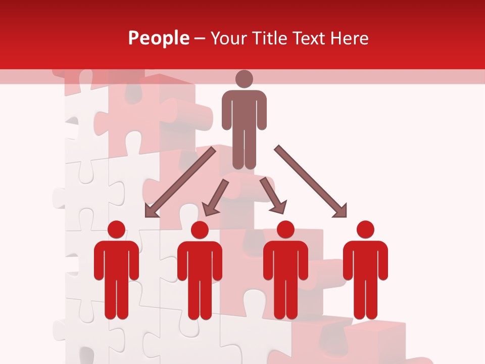 A Red And White Puzzle Piece On A White Background PowerPoint Template
