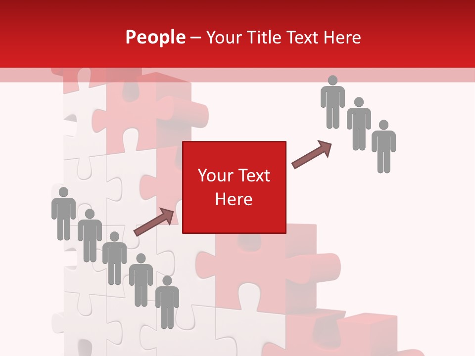 A Red And White Puzzle Piece On A White Background PowerPoint Template