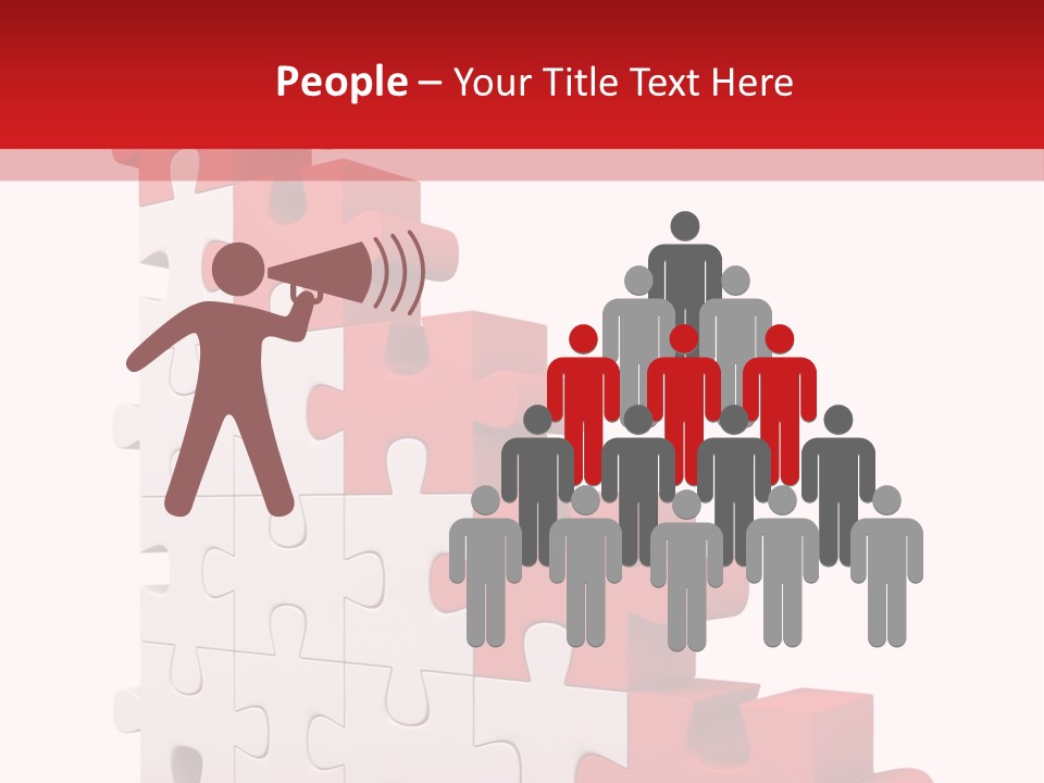 A Red And White Puzzle Piece On A White Background PowerPoint Template