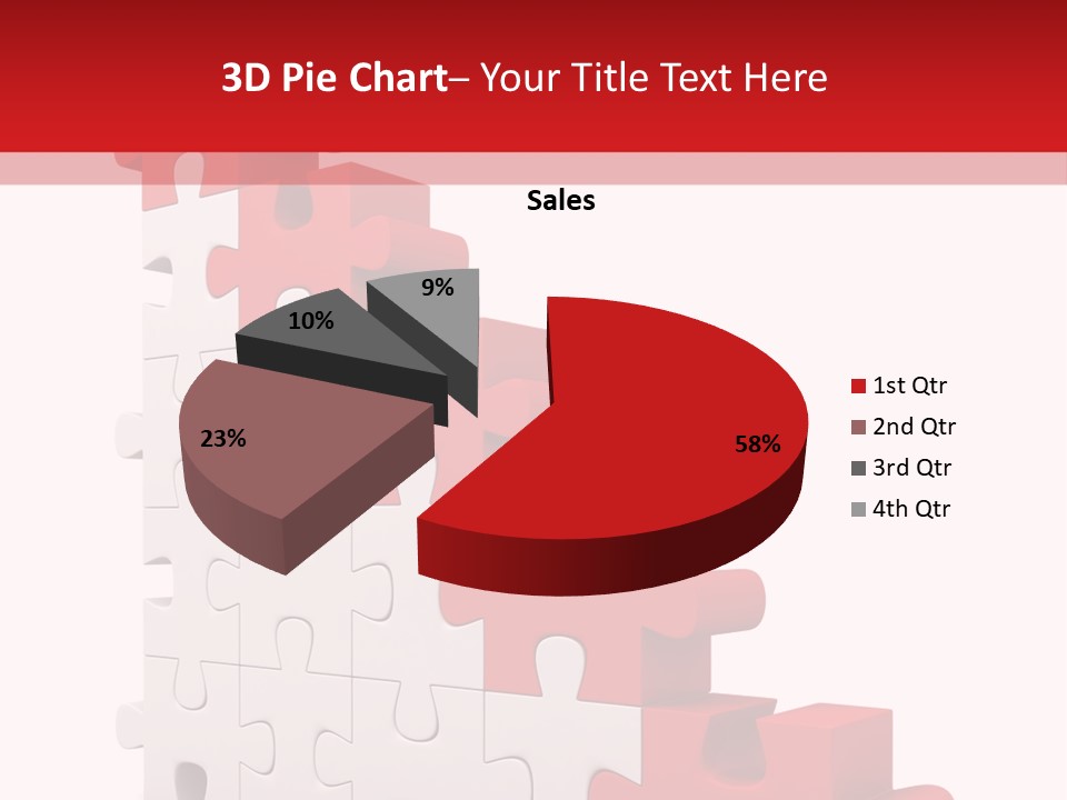 A Red And White Puzzle Piece On A White Background PowerPoint Template