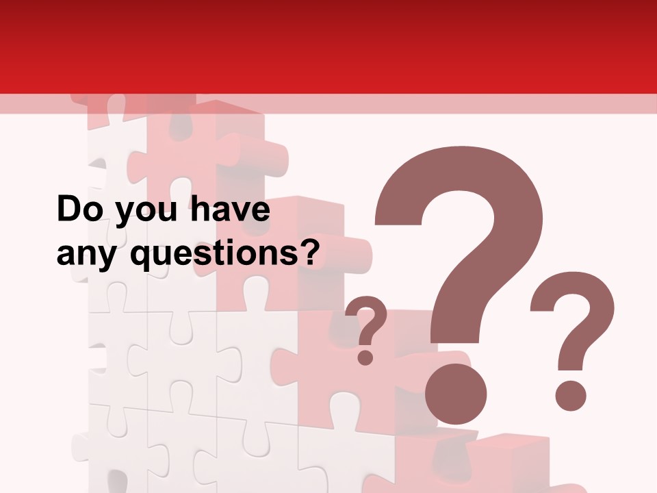 A Red And White Puzzle Piece On A White Background PowerPoint Template