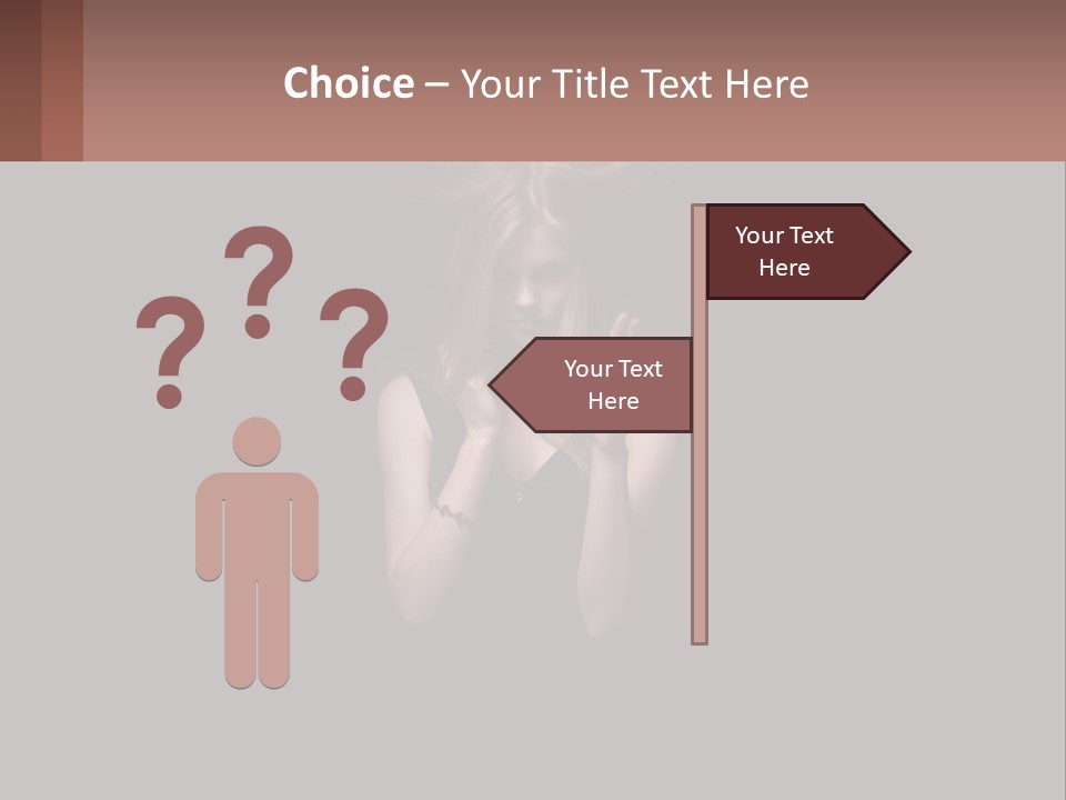 A Woman With Her Hair Blowing In The Wind PowerPoint Template