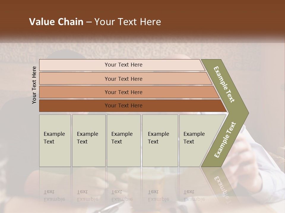 Two Men Sitting At A Table Looking At A Cell Phone PowerPoint Template