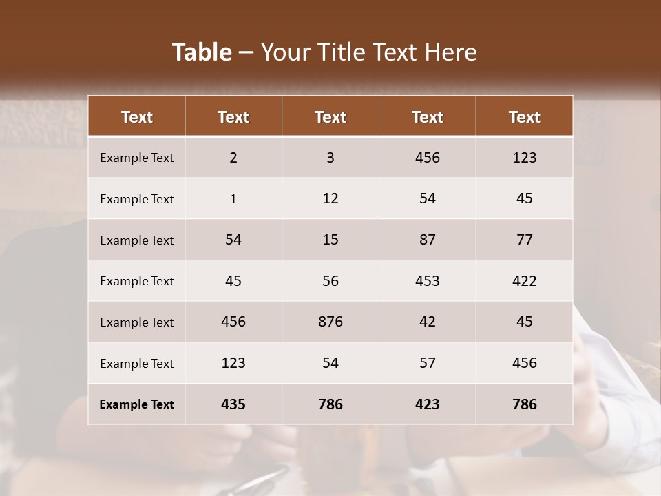 Two Men Sitting At A Table Looking At A Cell Phone PowerPoint Template