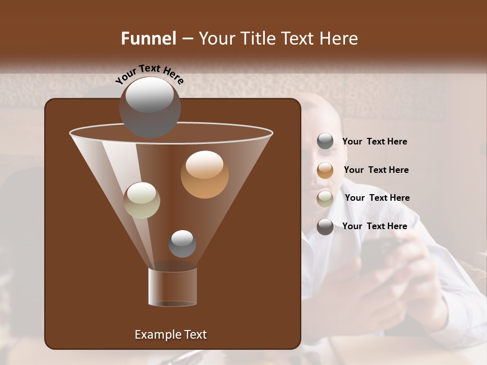 Two Men Sitting At A Table Looking At A Cell Phone PowerPoint Template