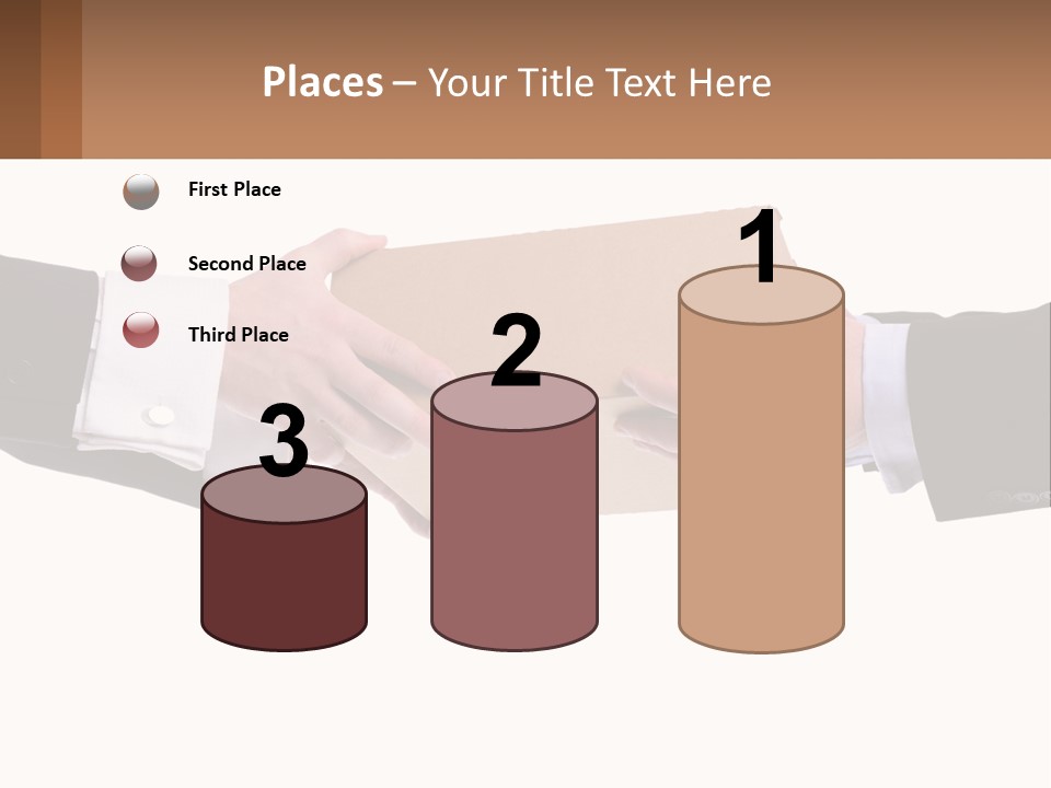 Two Hands Holding A Box With A Brown Background PowerPoint Template