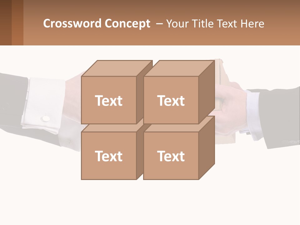 Two Hands Holding A Box With A Brown Background PowerPoint Template