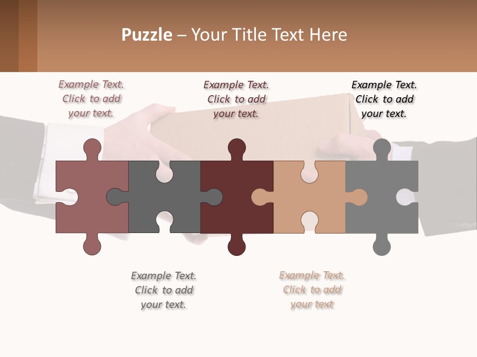 Two Hands Holding A Box With A Brown Background PowerPoint Template