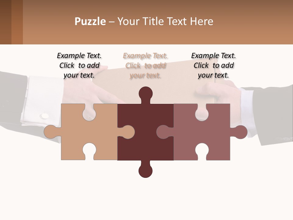 Two Hands Holding A Box With A Brown Background PowerPoint Template